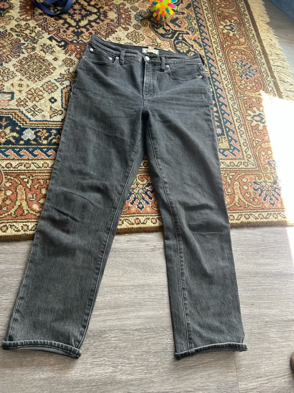 Madewell Washed Black Straight Jeans